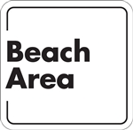12"w x 12"h Aluminum Sign "Beach Area"