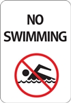 12"w x 18"h Aluminum Sign "No Swimming" with Symbol