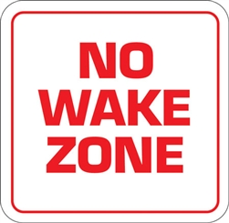 12"w x 12"h Aluminum Sign "No Wake Zone"