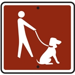 12"w x 12"h .080 Reflective Aluminum Dogs On Leash Symbol Sign
