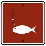 12"w x 12"h .080 Reflective Aluminum Fishing Symbol Sign