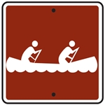 12"w x 12"h .080 Reflective Aluminum Canoe Symbol Sign