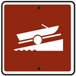 12"w x 12"h .080 Reflective Aluminum Boat Launch Symbol Sign