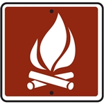 12"w x 12"h .080 Reflective Aluminum Campfire Symbol Sign