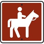 12"w x 12"h .080 Reflective Aluminum Horseback Riding Symbol Sign
