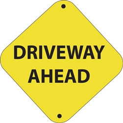 12"w x 12"h Aluminum Trail Marker Sign "Driveway Ahead"