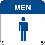 6"w x 6"h Restroom "Men" and Symbol