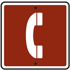 12"w x 12"h .080 Reflective Aluminum Phone Symbol Sign
