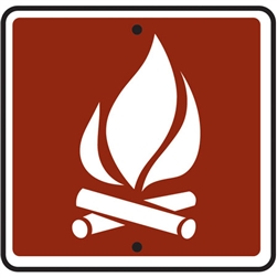 12"w x 12"h .080 Reflective Aluminum Campfire Symbol Sign