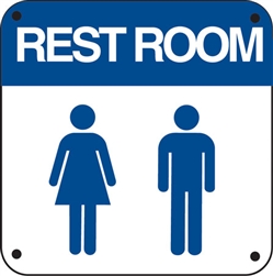 6"w x 6"h "Restroom" Men/Women