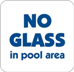 12"w x 12"h Aluminum Sign "No Glass In Pool Area"