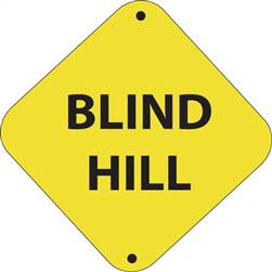 12"w x 12"h Aluminum Trail Marker Sign "Blind Hill"