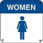 6"w x 6"h Restroom "Women" and Symbol